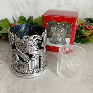 Home for the Holidays Pewter Candle Holder